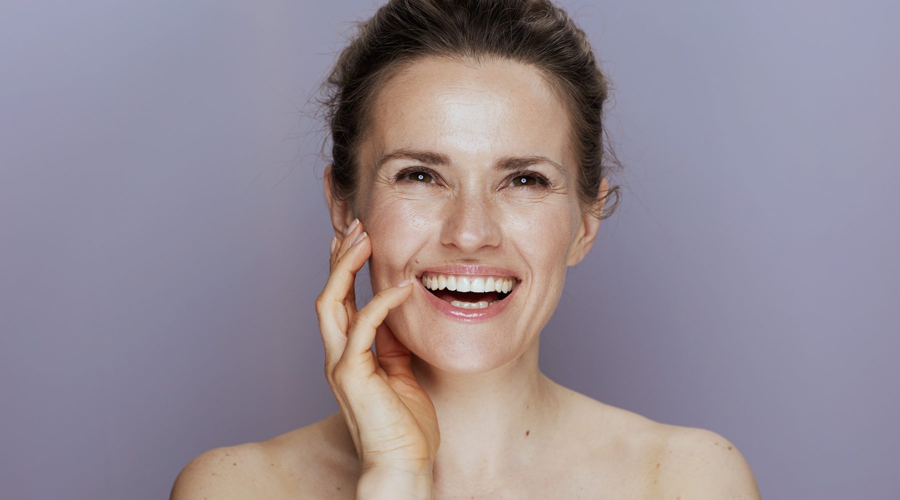 Woman with clean, radiant skin.