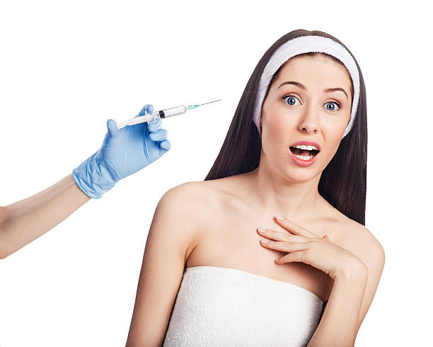 woman scared of botox needle